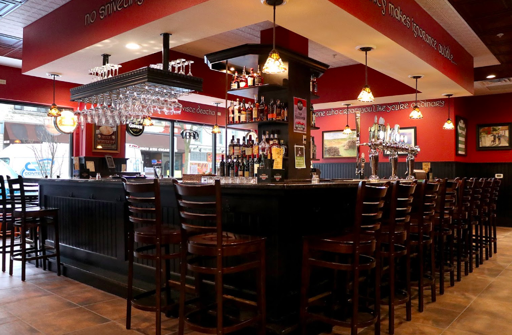 The bar at five points pub clarke hotel in downtown waukesha.